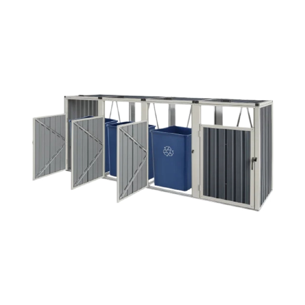 ゴミ収集用収納キャビネット - 屋外でのごみ箱の収納に適用 - スチール製 - 150 x 70 x 100